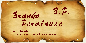 Branko Peralović vizit kartica